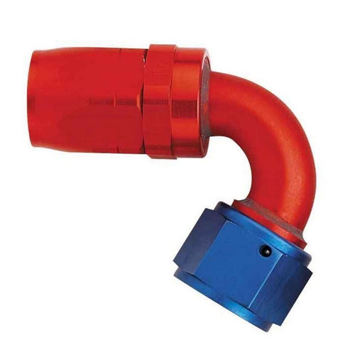 Aeroquip FCM4044 AQP/Startlite -10 AN to 120 Degree Hose End, Aluminum, Swivel, Red/Blue