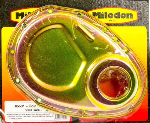 Milodon 65501 Timing Cover, 1-Piece, Steel, Cadmium, Small Block Chevy, Each