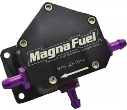 Magnafuel/Magnaflow Fuel Systems MP-4000-Blk Fuel Pump, 4000 Series, Mechanical, In-Line, 17 gph, 64 lph, Hose Barb Inlet / Outlet, Jr Dragster, Each