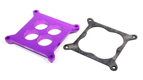 Magnafuel/Magnaflow Fuel Systems MP-5005 Anti-Reversion Plate, 1/2 in Thick, 1.687 in Bores, Square Bore, Gasket Included, Aluminum, Purple Anodized, Each