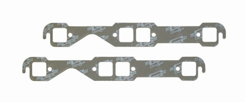 Mr. Gasket 5900 Exhaust Manifold / Header Gasket, Ultra-Seal, 1.450 x 1.480 in Square Port, Steel Core Laminate, Small Block Chevy, Pair