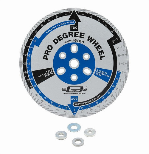 Mr. Gasket 6120MRG Degree Wheel, Pro, 11 in Diameter, Aluminum, White Anodized, Each