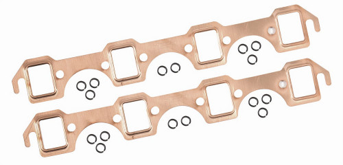 Mr. Gasket 7160 Exhaust Manifold / Header Gasket, Copperseal, 1.120 x 1.480 in Rectangle Port, Copper, Small Block Ford, Pair