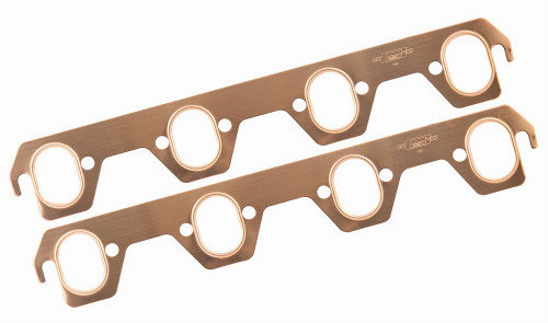 Mr. Gasket 7161 Exhaust Manifold / Header Gasket, Copperseal, 1.250 x 1.750 in Oval Port, Copper, Small Block Ford, Pair