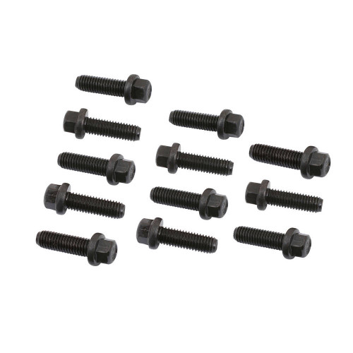 Mr. Gasket 918G Header Bolt Kit, 8 mm x 1.25 Thread, 25 mm Long, Hex Head, Steel, Black Oxide, Set of 12