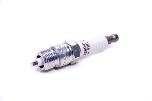 NGK UR4 Spark Plug, NGK V-Power, 14 mm Thread, 0.460 in Reach, Tapered Seat, Stock Number 6630, Resistor, Each