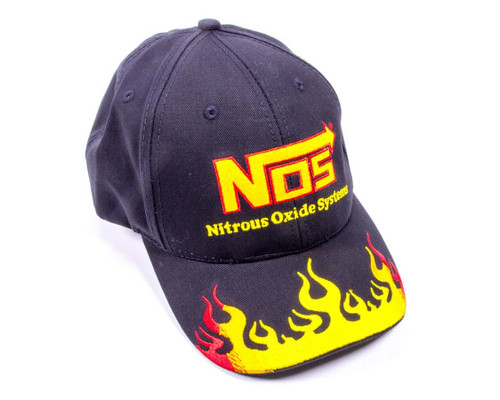 Nitrous Oxide Systems 19109-FNOS Hat, Embroidered NOS Logo, Flamed, Black, Each