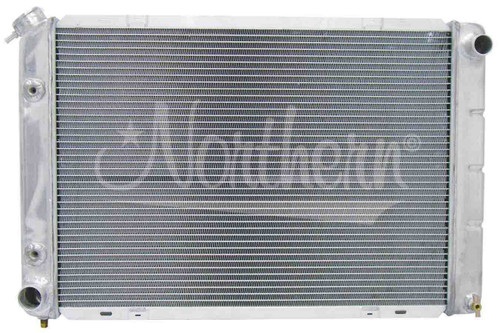 Northern Radiator 205029 Radiator, 29 in W x 18.875 in H x 3.125 in D, Passenger Side Inlet, Driver Side Outlet, Aluminum, Natural, Automatic, Ford Mustang 1980-93, Each