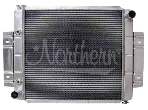Northern Radiator 205053 Radiator, 23.750 in W x 19.625 in H x 3.125 in D, Passenger Side Inlet, Driver Side Outlet, Aluminum, Natural, Jeep CJ 1973-85, Each