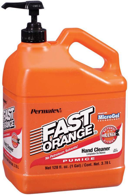 Permatex 25219 Hand Cleaner, Fast Orange, Pumice, 1 gal Pump Bottle, Each