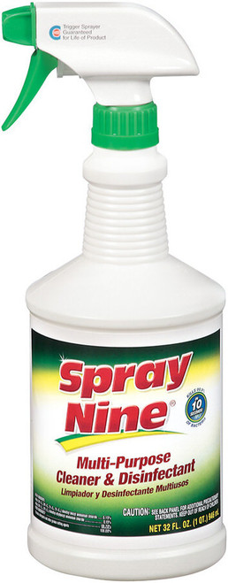 Permatex 26832 Degreaser, Spray Nine, Disinfectant, 32 oz Spray Bottle, Each