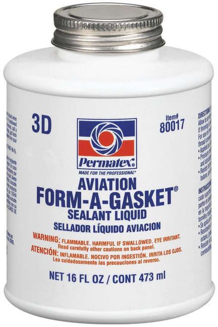 Permatex 80017 Sealant, Aviation Form-A-Gasket, 16.00 oz Brush Top Can, Each