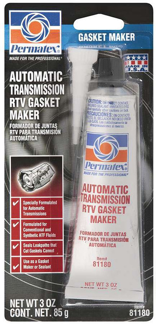 Permatex 81180 Sealant, Automatic Transmission RTV, Silicone, 3.00 oz Tube, Each