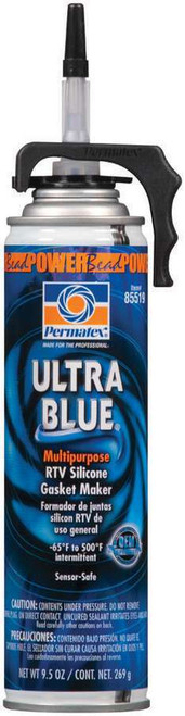 Permatex 85519 Sealant, Ultra Blue Multipurpose RTV, Silicone, 9.50 oz Aerosol, Each
