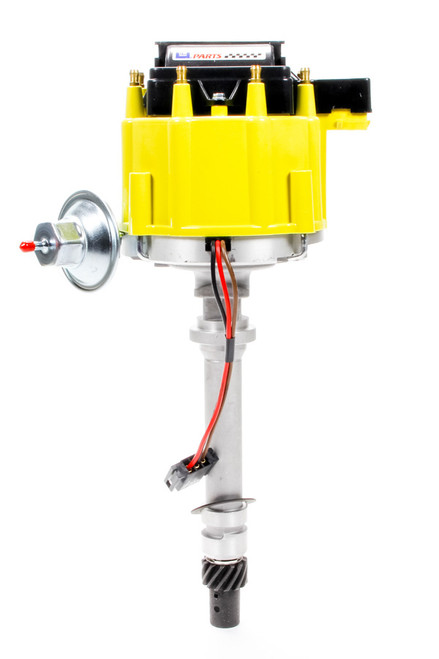 Proform 141-681 Distributor, GM Performance, Magnetic Pickup, Vacuum Advance, HEI Style Terminal, Coil Included, Yellow, Chevy V8, Each