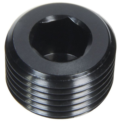 Allstar ALL49804 Plug Fitting, 1/2 in. NPT, Allen Head, Aluminum, Black Anodized, Each