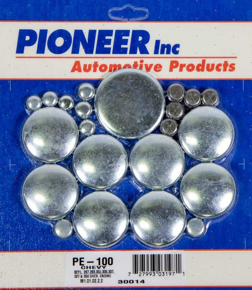 Pioneer PE-100 Freeze Plug, Complete Engine, Steel, Zinc Oxide, Small Block Chevy, Kit