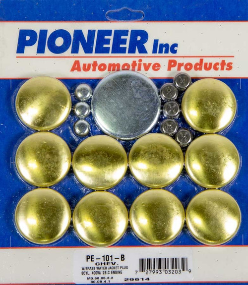 Pioneer PE-101-B Freeze Plug, Complete Engine, Brass, Natural, Small Block Chevy, 400, Kit