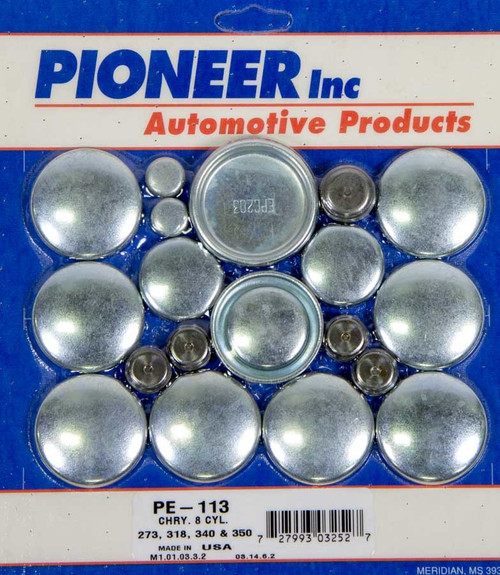 Pioneer PE-113 Freeze Plug, Complete Engine, Steel, Zinc Oxide, Small Block Mopar, Kit