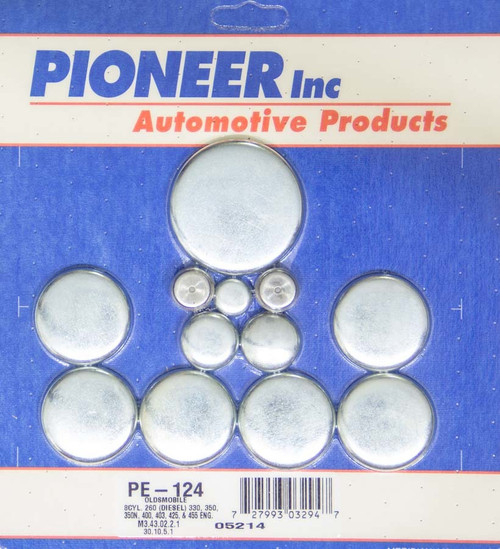 Pioneer PE-124 Freeze Plug, Complete Engine, Steel, Zinc Oxide, Oldsmobile V8, Kit