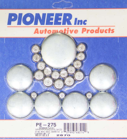 Pioneer PE-275 Freeze Plug, Complete Engine, Steel, Zinc Oxide, Marine, Big Block Chevy, Kit