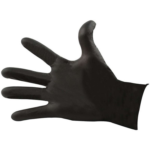 Allstar ALL12026 Shop Gloves, X-Large, Latex, Black, Box of 100