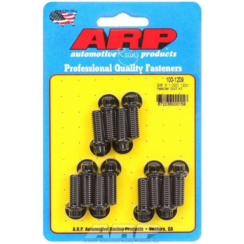 ARP 100-1209 Header Bolts, 3/8-16 in. Thread, 1 in. Long, 12-Point, Chromoly, Set of 12