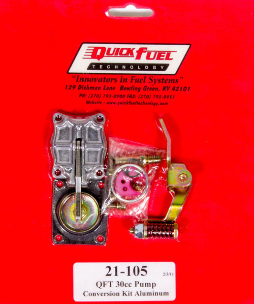 Quick Fuel Technology 21-105QFT Accelerator Pump Kit, 30 cc, Arm / Cam / Cover / Diaphragm / Hardware / Spring, Holley / Quick Fuel Carburetors, Kit