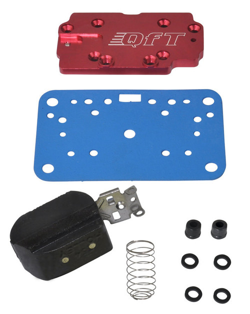 Quick Fuel Technology 34-2QFT Metering Plate, Conversion to Main Jets, Gasket / Float Included, Aluminum, Red Anodized, Holley Side Pivot 4160 Carburetors, Kit