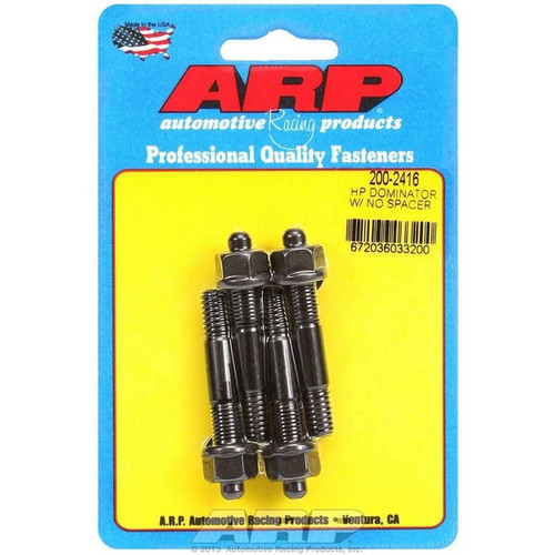 ARP 200-2416 Carburetor Studs, 5/16-18/24 in. Thread, 2.225 in. Long, Hex Nut, Set of 4