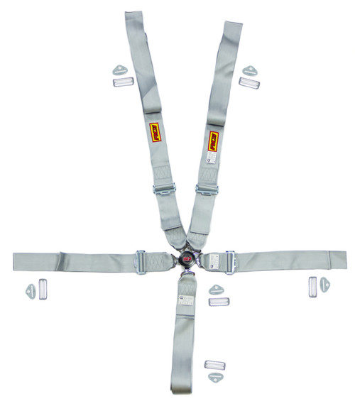 Rci 9210CPL Harness, Platinum Series, 5/6 Point, Camlock, SFI 16.1, Pull Down Adjust, Bolt-On / Wrap Around, Individual Harness, Silver Gray, Kit