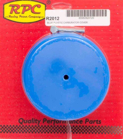 Racing Power Co-Packaged R2012 Carburetor Cover, Thumbscrew Included, Plastic, Blue 5-1/8 in Flange, Each