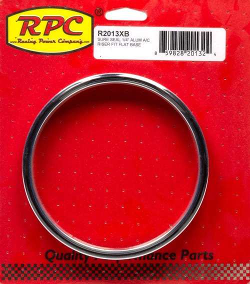 Racing Power Co-Packaged R2013XB Air Cleaner Spacer, Sure Seal, 1/4 in Thick, 5-1/8 in Carb Flange, Aluminum, Natural, Each