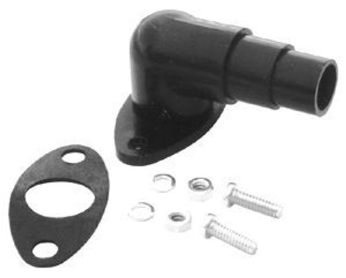 Racing Power Co-Packaged R2192 Air Cleaner PCV Fitting, 90 Degree, 1.5 in Length, 3/4 in Hose Barb, Plastic, Black, Each