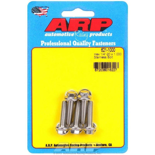 ARP 621-1000 Bolts, 1/4-20 in. Hex, Stainless Steel, Polished, RH Thread, Set of 5