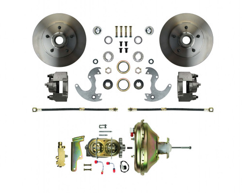 Right Stuff Detailing AFXDC14 Brake System, Disc Conversion, Front, 1 Piston Caliper, 10.50 in Solid Rotors, Offset Hat, Iron, Natural, GM A-Body / F-Body / X-Body 1967-74, Kit