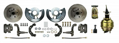 Right Stuff Detailing MDC62DC Brake System, Power Disc Conversion, Front, 1 Piston, 11.00 in Rotors, Offset Hat, Iron, Natural, Mopar B-Body 1962-72 / E-Body 1970-74, Kit