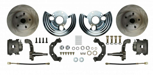 Right Stuff Detailing MDC62WKC Brake System, Disc Conversion, Front, 1 Piston Caliper, 11.00 in Rotors, Offset Hat, Iron, Natural, Mopar B-Body 1962-72 / E-Body 1970-74, Kit