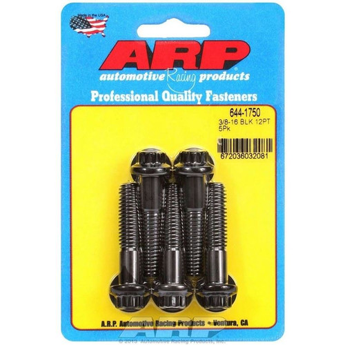ARP 644-1750 Bolts, 3/8-16 in. 12-Point, Chromoly, Black, RH Thread, Set of 5