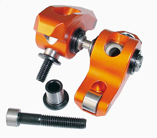 Sharp Rockers S40196A Rocker Arm, Original, Pedestal Mount, 1.60 Ratio, Adjustable, Full Roller, Aluminum, Orange Anodized, AMC / Jeep Inline-6, Set of 12