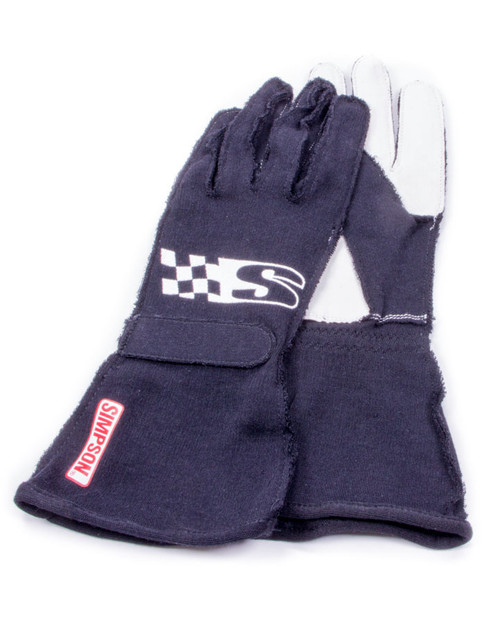Simpson Safety SSLK Driving Gloves, Super Sport, SFI 3.3/1, Single Layer, Nomex, Black, Large, Pair