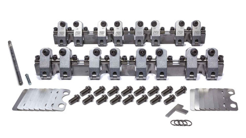 T And D Machine 10001-160/150 Rocker Arm, SportComp, Shaft Mount, 1.60 / 1.50 Ratio, 0.220 in Offset, Full Roller, Aluminum, Natural, Small Block Chevy, Kit