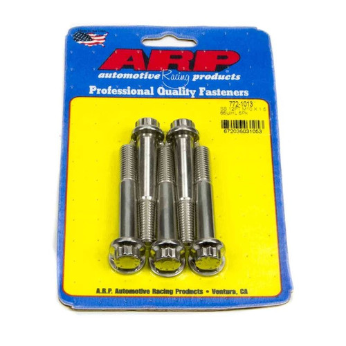 ARP 772-1013 Bolts, M10 x 1.5 12-Point, Stainless Steel, Polished, RH Thread, Set of 5