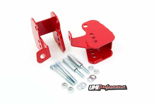 Umi Performance 2012-R Control Arm Bracket, Relocation, Lower, Bolt-On, Steel, Red Powder Coat, GM F-Body 1982-2002, Kit