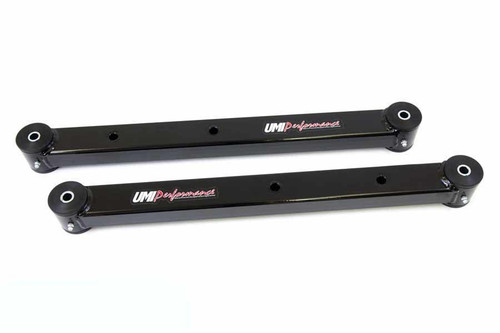 Umi Performance 4024-B Trailing Arm, Tubular, Lower, Polyurethane Bushings, Boxed, Steel, Black Powder Coat, GM A-Body 1964-72, Pair