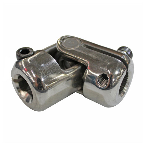 Unisteer Perf Products 8050880 Steering Universal Joint, Single Joint, 3/4 in 36 Spline to 3/4 in DD, Steel, Polished, Each