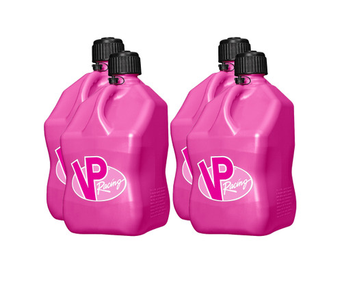 Vp Racing 3812-CA-CASE Utility Jug, 5.5 gal, 10-1/2 x 10-1/2 x 21-1/4 in Tall, O-Ring Seal Cap, Screw-On, Vent, Square, Plastic, Pink, Set of 4