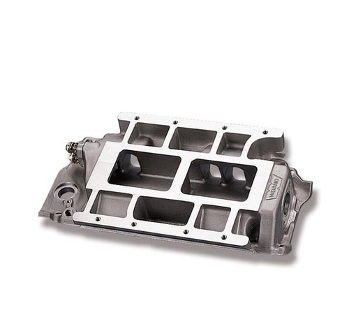 Weiand 7151WND Intake Manifold, 6-71 / 8-71 Flange, Supercharger Base, Rectangle Port, Aluminum, Natural, Big Block Chevy, Each