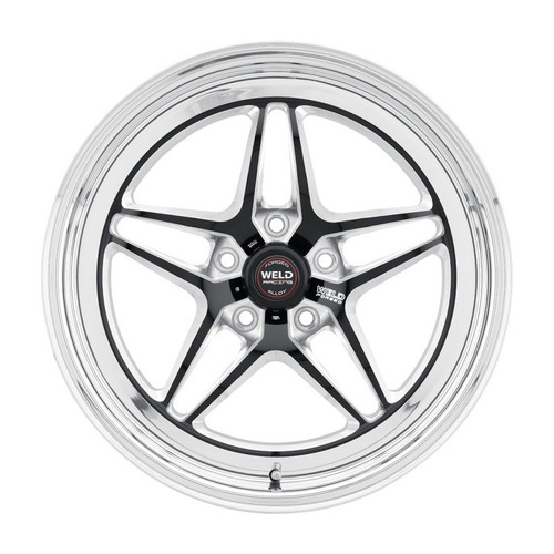 Weld Racing 81HB7100W52F Wheel, S81 Beadlock, 17 x 10 in, 5.200 in Backspace, 5 x 115 mm Bolt Pattern, Beadlock, Aluminum, Black Anodized / Polished, Each