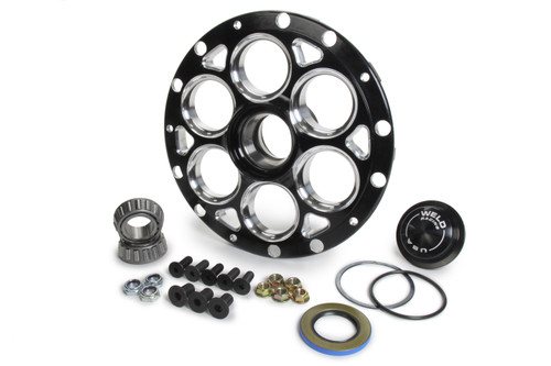 Weld Racing C8088B-RT Wheel Hub, Front, Passenger Side, Direct Mount Ultra Hub, 13 in / 15 in Full Center, No Rotor Mount, Aluminum, Black Anodized, Straight Spindle, Each